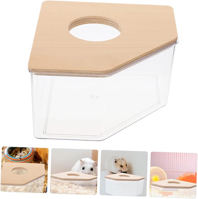 Happyyami Hamster Bath Box for Chinchilla Dust Bath Guinea Pig Accessories Large Small Pet Supplies