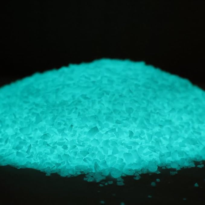 Glow in the Dark Gravel Stones,Aquarium Gravel,Aquarium Sand,Decorative Glow Gravel Rocks for Fairy Garden Fish Tank Succulents Pot Vase Filler Decor, 1 Pound (Blue Green, 1-3mm)