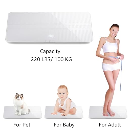 unipaws Digital Dog Baby Scale MAX 220lbs with Bluetooth App and Anti-Slip Strip, Medium-Small Veterinary Scale for Cats, 27 x 13 Inches LCD Platform Pet Scale