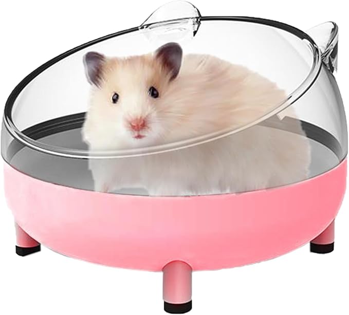 Meow&Woof Hamster Sand Bath Container & Dust-Free Bath Sand Set, 6.5" Sandbox Toilet for Hamster, Gerbil, Chinchilla, Mice – 2.2 lbs Potty Litter Sand for Small Animals (Pink)