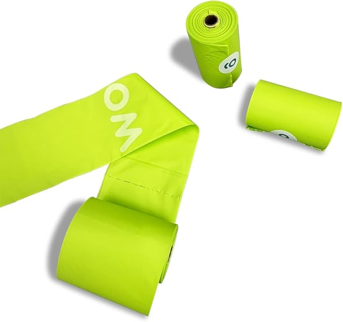 Woogi Biodegradable Dog Poop Bags – 60 Extra Thick & Leakproof Bags (4 Rolls), Eco-Friendly, Compostable Pet Waste Bags Made from Corn Starch, Unscented, Scent Barrier