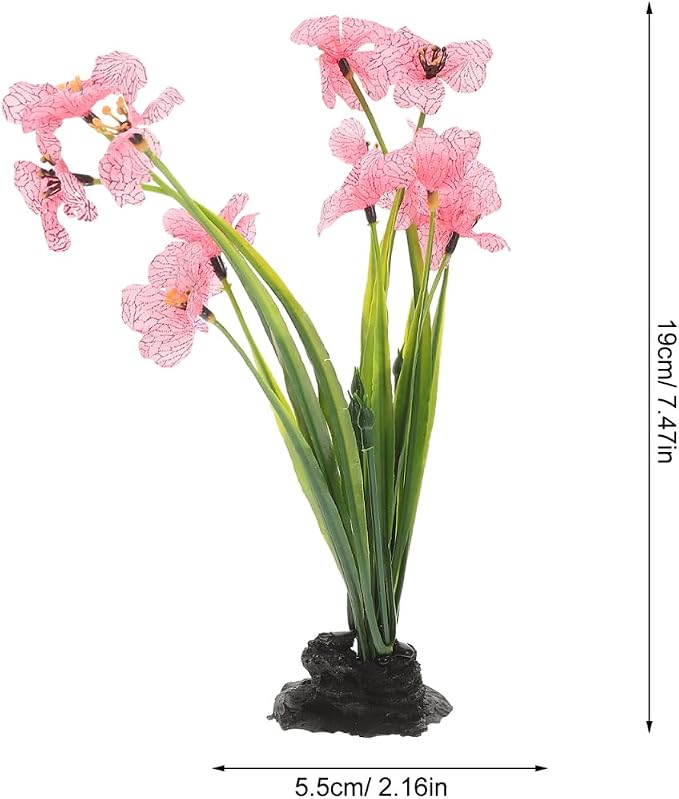 GALPADA Aquarium Plants Plastic for Freshwater Fish Tank Display, 8.26 Inch | Beautiful Artificial Ornaments, Excellent Betta Bowl Accessories, Sturdy Desktop Decorations, Grand Reptile Habitat Additions