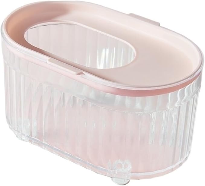 Hamster Sand Bath Container with Climbing Ladder - Panoramic Transparent Chinchilla Dust Bath House Splash-Proof Bathing Hamster Litter Box(Pink)