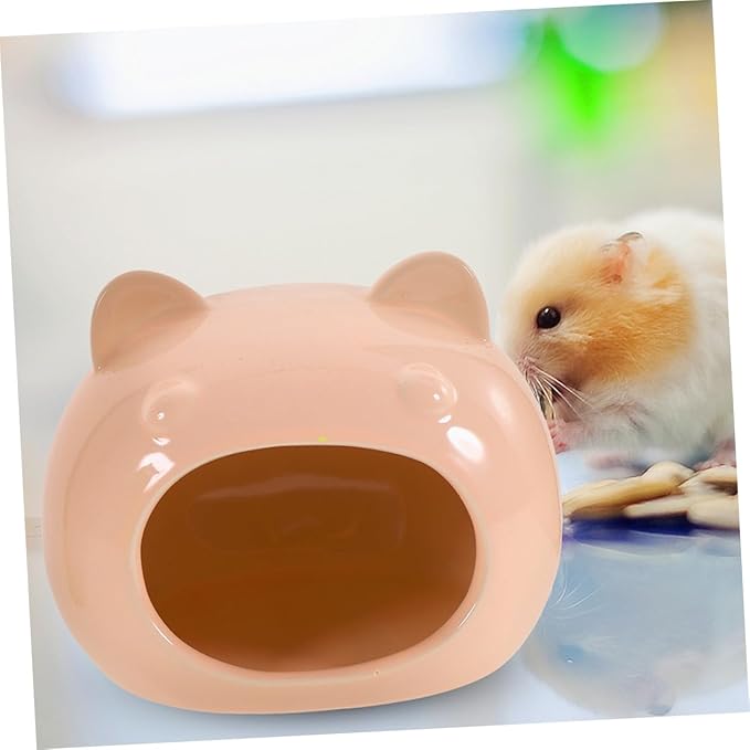 POPETPOP Adorable Small Pet House Ceramic Hamster Hideout Guinea Pig Hide Lightweight Design