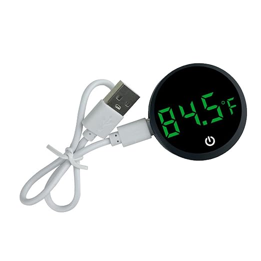 Fishtanks Digital Thermometers LED Display Accurate Temperature Gauge for Reptiles Tanks Wth Stick on Rechargeable Design LED Display Thermometers