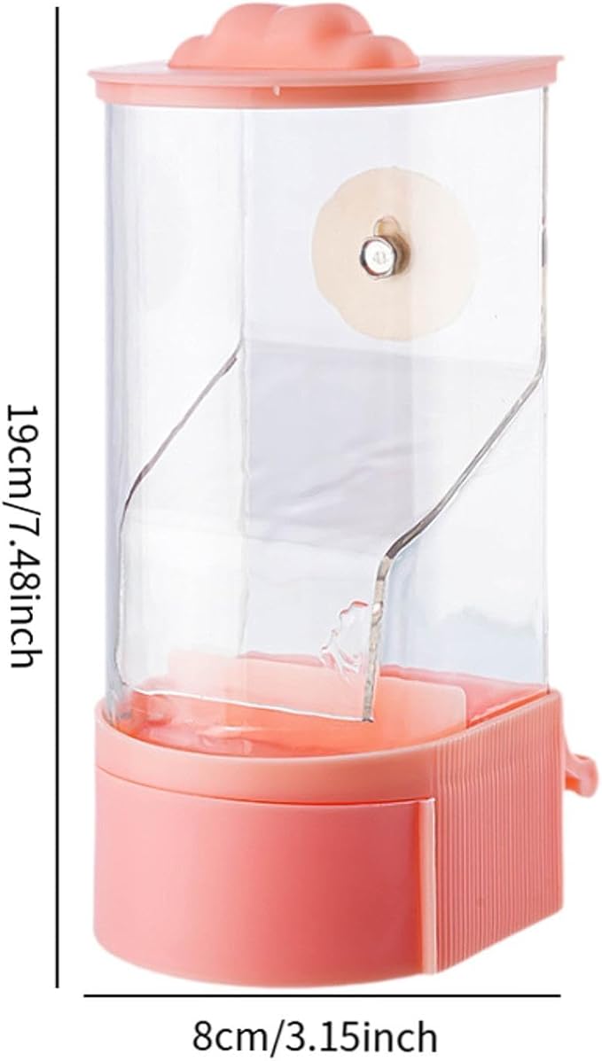 No Mess Bird Feeder Hanging Feeding Station Anti Splashing Parrot Foraging Feeder Food Container for Cockatiel Budgies Canary Pink(Pink)