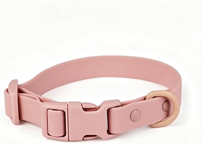 Ovale Waterproof PVC Dog Collar&Leash Set,Leash with Buckle.(S, Pink) | Durable PVC Material Easy to Clean, Multi Ways to Wear Hand/Waist/Shoulder