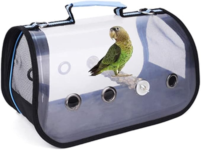Transparent Parrot Carrying Cage Bird Travel Bag Bird Backpack Carrier with Perches Bird Carriers Tote Bag for Pet Parrots Outdoor Use