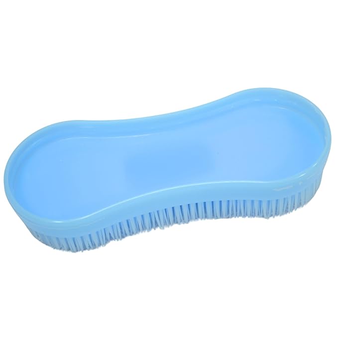 Intrepid International Magic Horse Brush, for Horse Grooming Kit w/Durable Plastic Bristles, Horse Brushes for Grooming, Light Blue