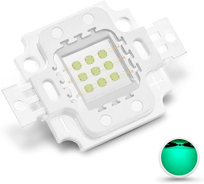 CHANZON High Power Led Chip 10W Cyan 490nm | (900mA / DC 9V - 11V / 10 Watt) Super Bright Intensity SMD COB Light Emitter Components Diode Bulb Lamp Beads DIY Lighting