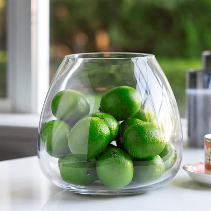 Clear Dome Shaped Terrarium Bowl Glass Vase, H 6.50" W 3.5" L7.5 Clear Round Fish Bowl Flower Vase for Desktop Decor (1 Piece)