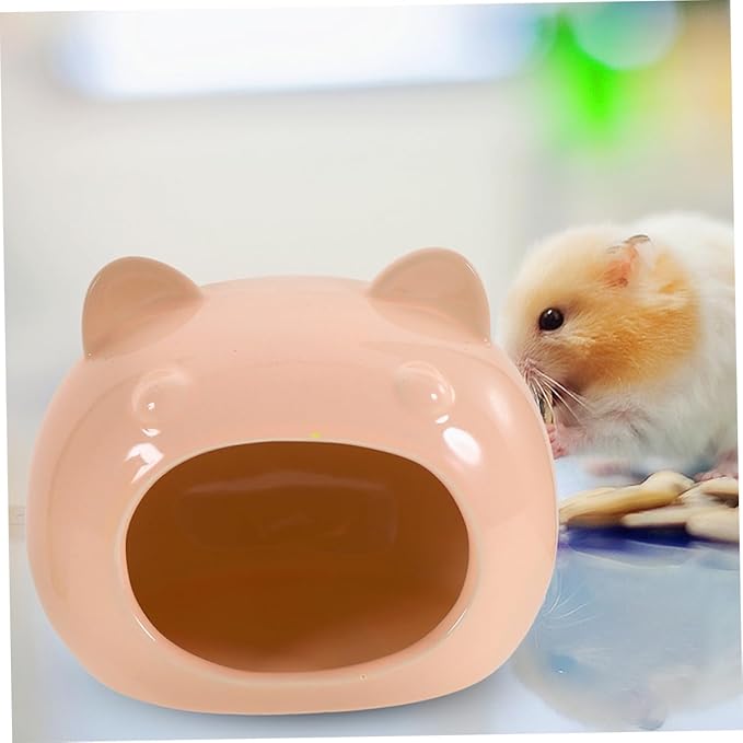 Yardwe Ceramic Hamster Hideout Small Pet Cage Cozy Bed for Rats Hedgehogs Guinea Pigs