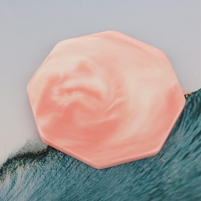 DQITJ Hamster Ceramic Summer Cool Plate Pet Heat Dissipation Plate Octagon Shape Cooling Mat for Hamster and Small Pets (Pink, Diameter 3.6")