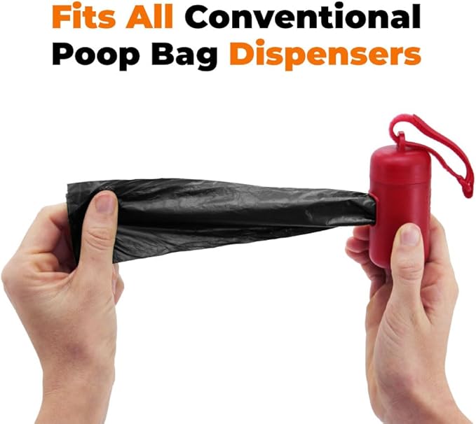 Best Pet Supplies Dog Poop Bags for Waste Refuse Cleanup, Doggy Roll Replacements for Outdoor Puppy Walking and Travel, Leak Proof and Tear Resistant, Thick Plastic - Black (Unscented), 600 Bags