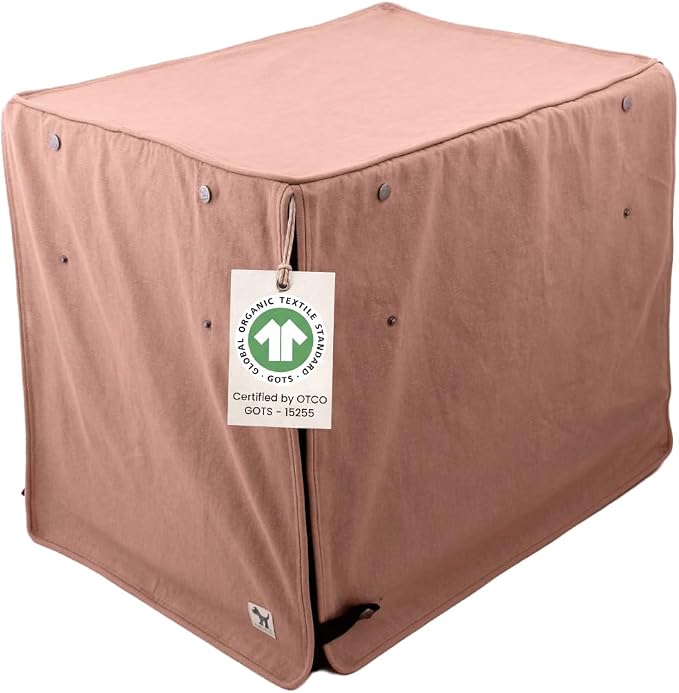 Molly Mutt Kyoto Dog Crate Cover, GOTS-Certified 100% Organic Cotton Canvas Cover for Dog or Puppy Kennel and Cage, Washable, Free of Harmful Chemicals, Medium/Large, Fits 30"x19"x21" Crate