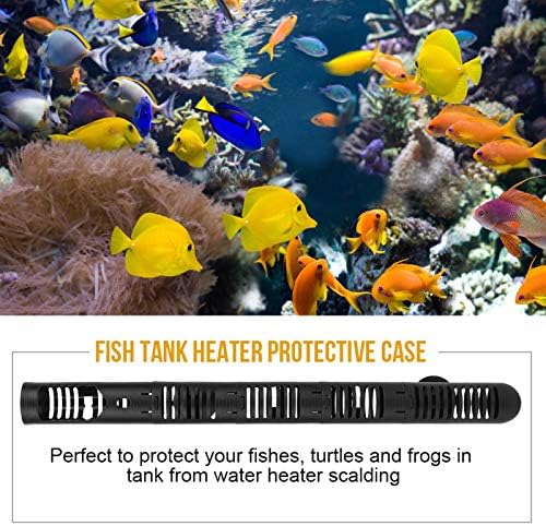 GOTOTOP Fish Heater Cover Aquarium Heater Protective Case Fish Heater Guard Detachable Designed Cover with Suction Cups #3 14.37in