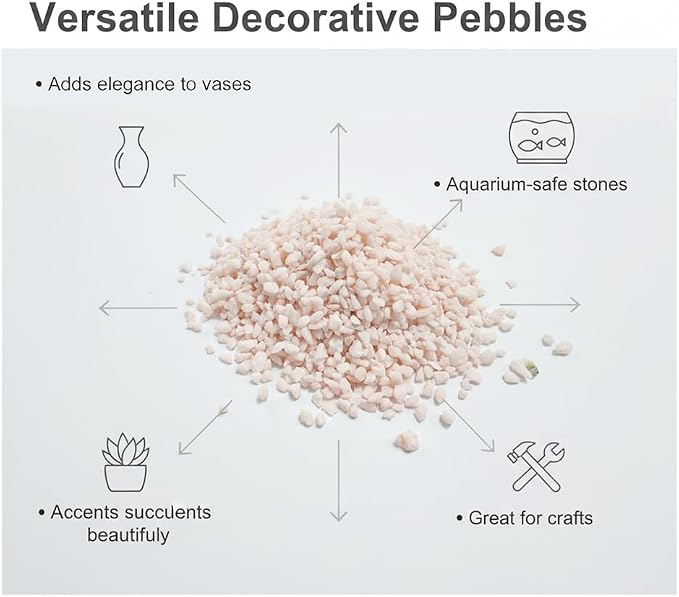 HappyFiller 2-5mm Light Pink Pea Gravel,Fairy Garden Mini Rocks,0.88 LB | Terrarium Decor Pebble Stones,Succulent Caucts Planter Topper Dressing,Indoor Plants Granules,Aquarium Fish Tank