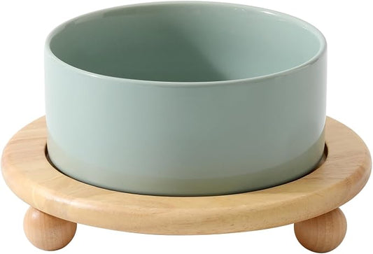 Havniva Raised Cat Bowls Water Bowl 6.1” Elevated Ceramic Cat Food and Water Bowl Whisker Friendly Pet Food Bowls for Indoor Cats, Wide Cat Water Dish Prevent Whisker Fatigue Non Slip Cat Feeder