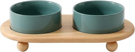 Havniva Raised Cat Water Bowl 5.1” Elevated Ceramic Cat Food and Water Bowl Whisker Friendly Pet Water Bowls for Indoor Cats, Wide Kitten Dish Relieve Whisker Fatigue Non Slip Cat Feeder