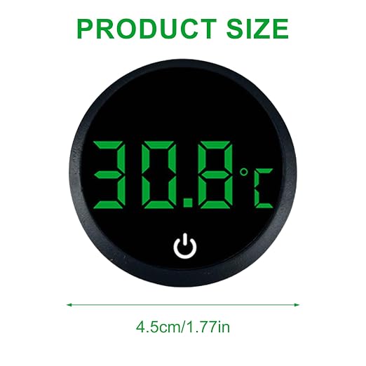 Fishtanks Digital Thermometers LED Display Accurate Temperature Gauge for Reptiles Tanks Wth Stick on Rechargeable Design LED Display Thermometers