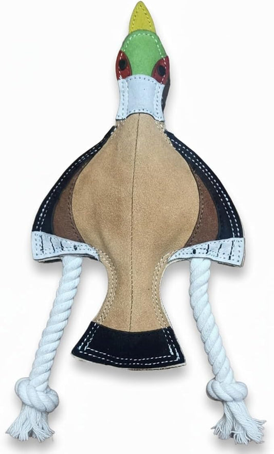 Fuzzl Eco Leather Pip Pheasant Toy Natural and Tough Dog Toys - Long Lasting Chew Toys for Aggressive Chewers - Strong Dog Toy for Dogs and Puppy
