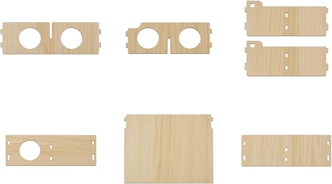 Multi-Chamber Wooden Hamster Hideout & Tunnel - Durable, Ventilated Natural Wood Cage Accessories for Dwarf, Syrian Hamsters and Small Pets