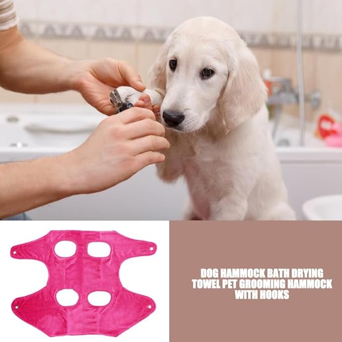 Perfect Part Dog Grooming Hammock - Cat & Dog Sling for Nail Clipping with 2 Hooks, Breathable & Washable Cat Grooming Hammock, Dog Lift Harness & Bathing Station, Cat Nail Clipper Hammock