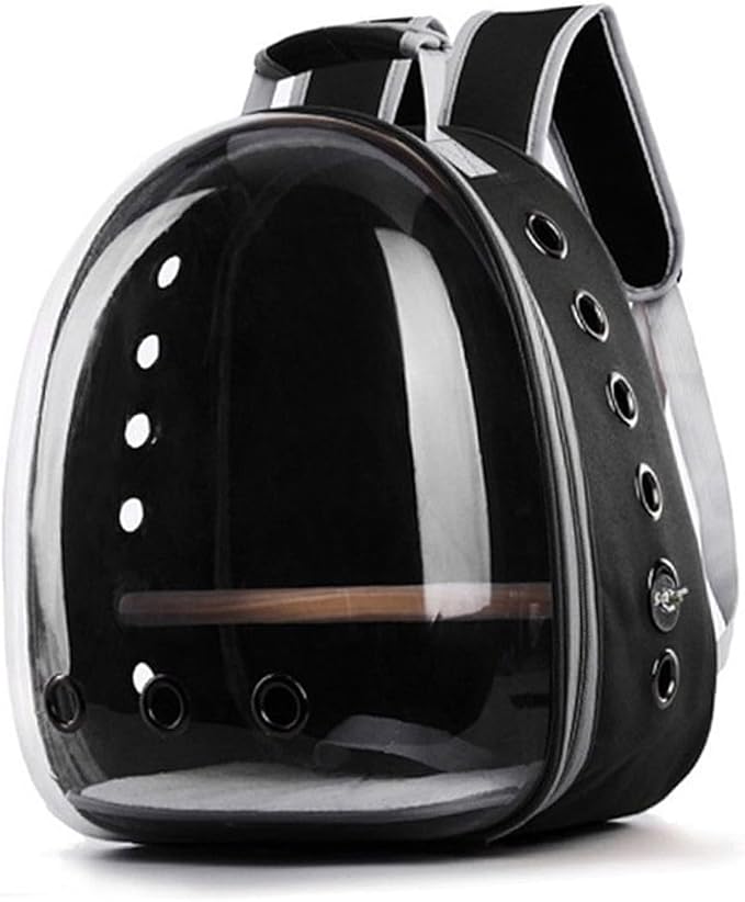 Portable Pet Backpack Breathable Parrot Carrier Inner Wooden Bar for Outdoor Travel and Comfort