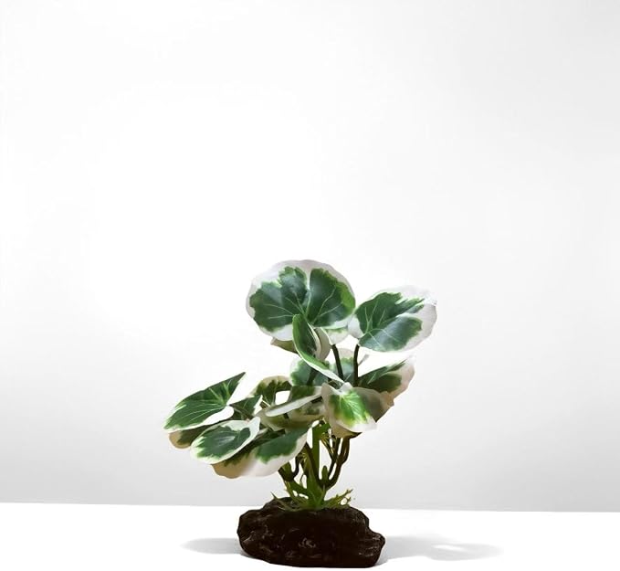 JGbaby Artificial Aquarium Plants,Fish Tank Decorations Betta Leaf Hammock 4in Realistic Silk & Plastic Plants, Hideout Decor for Betta. Goldfish,Reptiles,Small Tanks (Green Type-E)