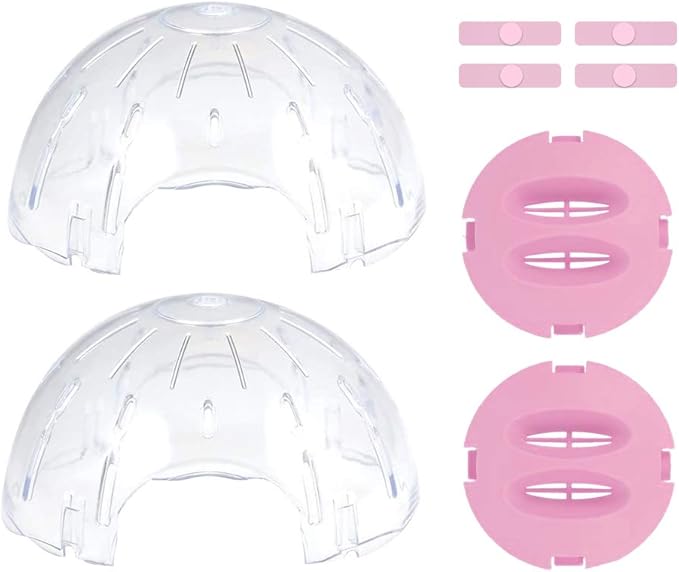 Andiker Hamster Ball, 5.52in Transparent Hamster Running Ball with Breathable Holes Easy to Install Hamster Exercise Ball for Small Animals to Keep Fit or Do More Sports Hamster Wheels (Pink)