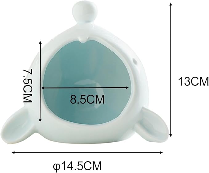 Ceramic Hideout for Hamsters, Cave Shelter for Small Pets, Blue
