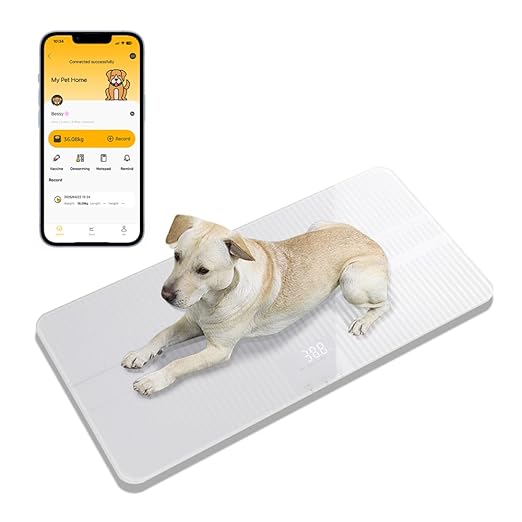 unipaws Digital Dog Baby Scale MAX 220lbs with Bluetooth App and Anti-Slip Strip, Medium-Small Veterinary Scale for Cats, 27 x 13 Inches LCD Platform Pet Scale