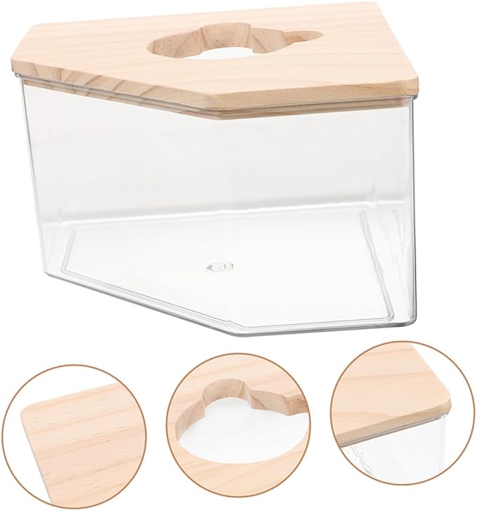 Hemoton Bathroom Toys Hamster Container Sand Bath Sand Clear Dust Bath Small Sandbox for Pet Acrylic
