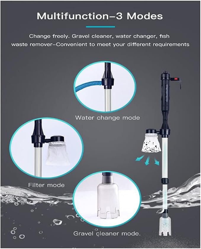 LONDAFISH Electric Fish Tank Vacuum Water Filter Cleaner Sand Washer | aquarium cleaner vacuum electric syphon operated gravel vacuum for aquarium sand vacuum