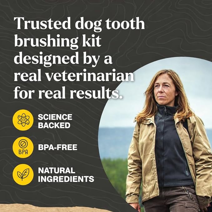 Dr. Oakley Dental Toothbrush Kit for Dogs & Cats -Finger Brush for Small Pets and Soft Brushes for Large or Older Natural and Safe Chicken Flavor -