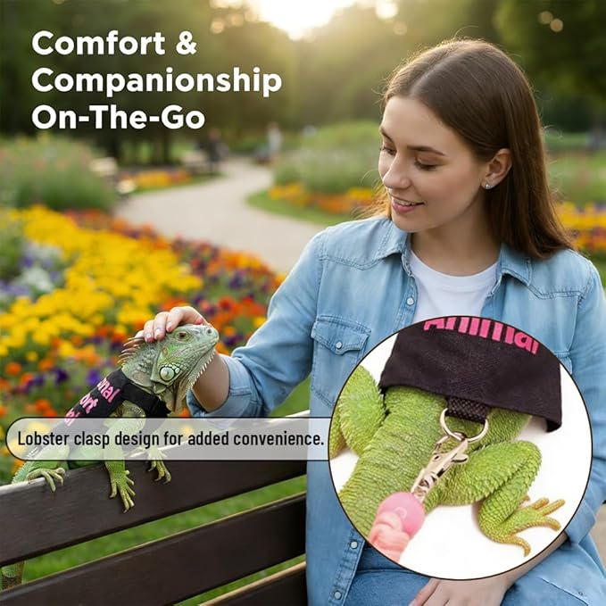 2 Pack Bearded Dragon Clothes Harness Set – Handmade Reptile Harness & Costume, Perfect for Outdoor Walking, Training, Guinea Pig & Lizard Apparel, Christmas Outfit & Photo Prop(Blue,Pink)