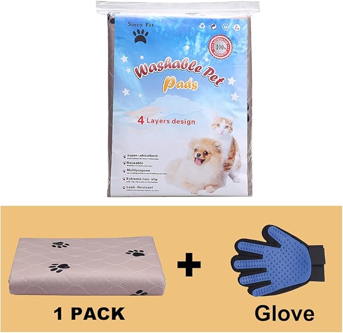 Washable Puppy Pads, Reusable Pet Training Pads - Large Dog Bed Mat, Waterproof & Super Absorbing