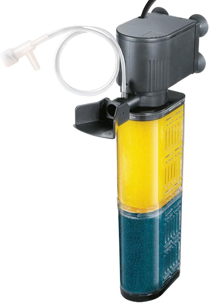 3-in-1 Aquarium Filter for 30-100 Gallons Fish & Turtle Tank Filter | Bio-Sponge Filter 18W 400GPH Quiet Submersible Pump, Easy Clean & Install, Adjustable Bubbles for Aeration, Water Circulation