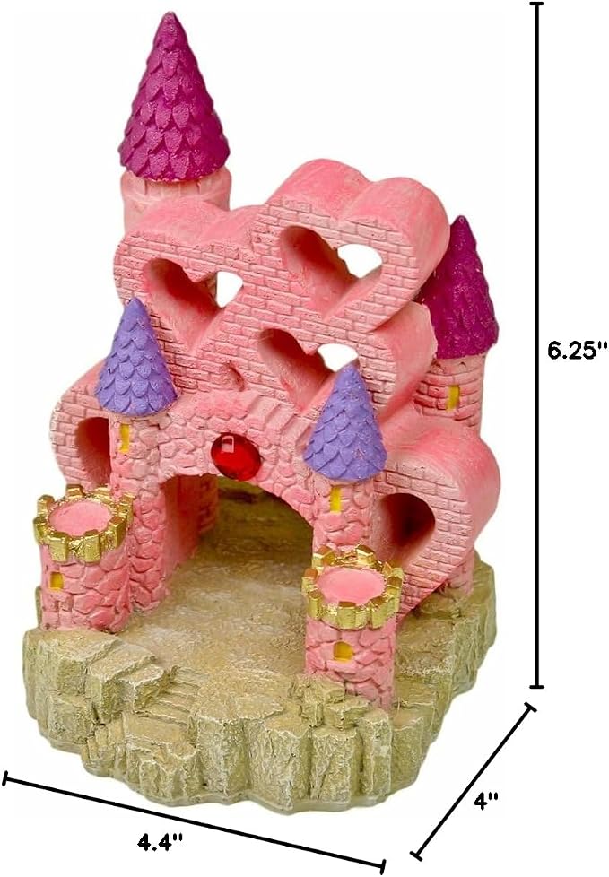 Blue Ribbon EE-145 Heart Castle Exotic Environments Aquarium Ornament, Large