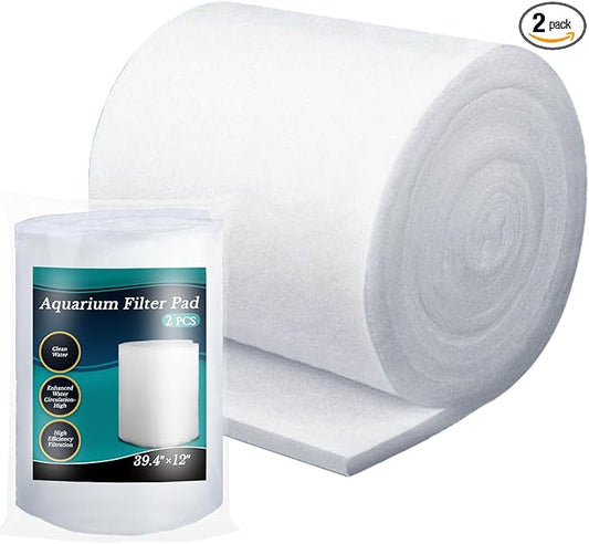 MAQIHAN Aquarium Filter Pad - Aquarium Filter Media,39.4 x 11.8in Media Roll for Fish Tank, Ponds,Garden, Saltwater,Fershwater,Plant, Trutle (2)