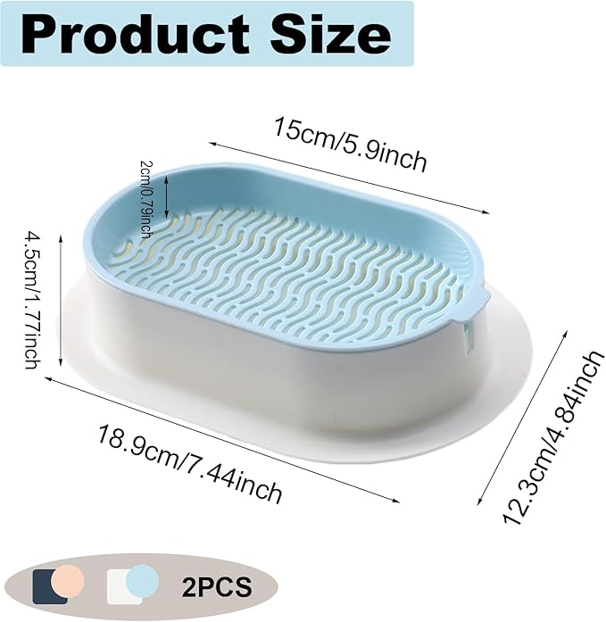 2Pcs Cat Grass Planter, Plastic Wheatgrass Planting Trays Hydroponic Cat Grass Growing Kits for Indoor Cats Soilless Nursery Box Pet Grass Pot (2 Color)