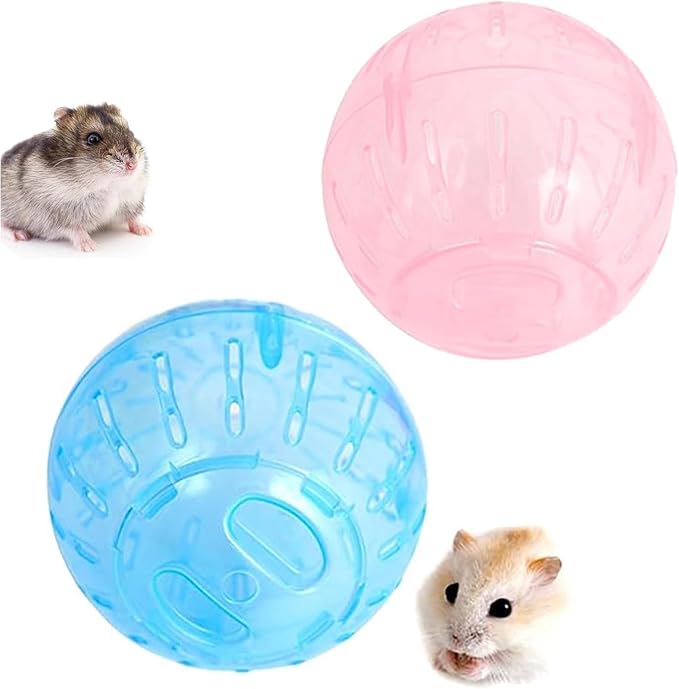 2 Pcs Hamster Exercise Ball, 4 Inch Dwarf Rat Hamster Running Ball, Small Animals Toys for Sugar Gliders Mice Gerbils & Other Small Pets – Must-Have Pet Rat Accessories