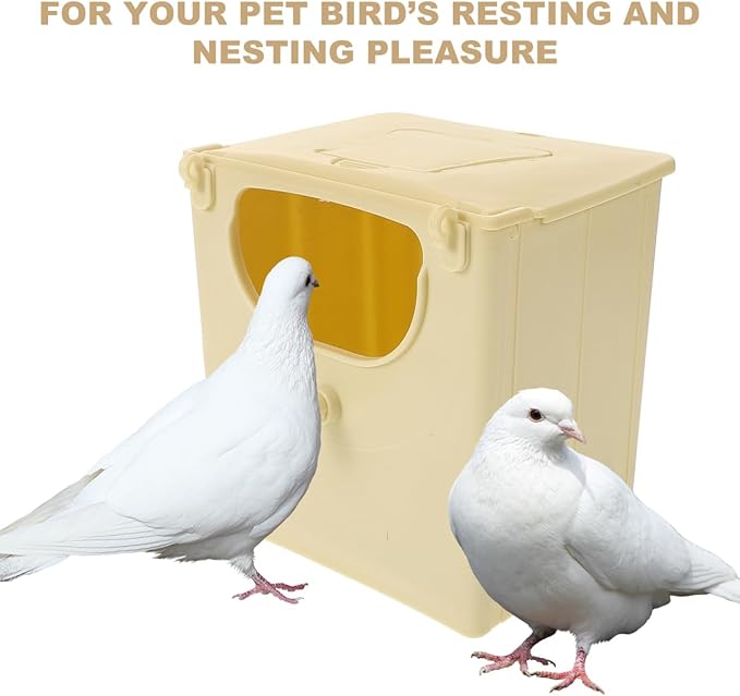 Balacoo 3 Pcs Plastic Bird Nest Box, Bird Breeding Box with Hooks for Birdcage Hanging - Squirrel Nesting House for Finch, Parrot, Budgie, Parakeets Cockatiels (Double Holes at The Front and Back)