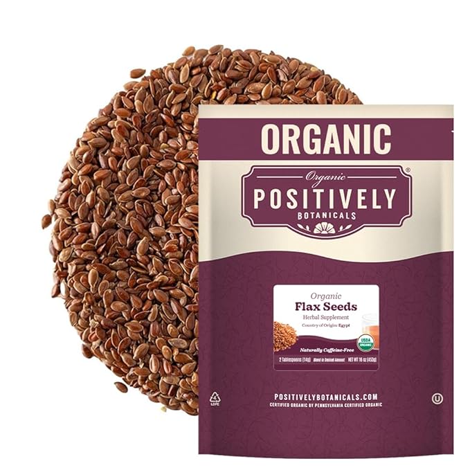 Organic Positively Botanicals Company, Flax Seeds, Herbal Tea Loose Leaf Botanical, 16 Ounce