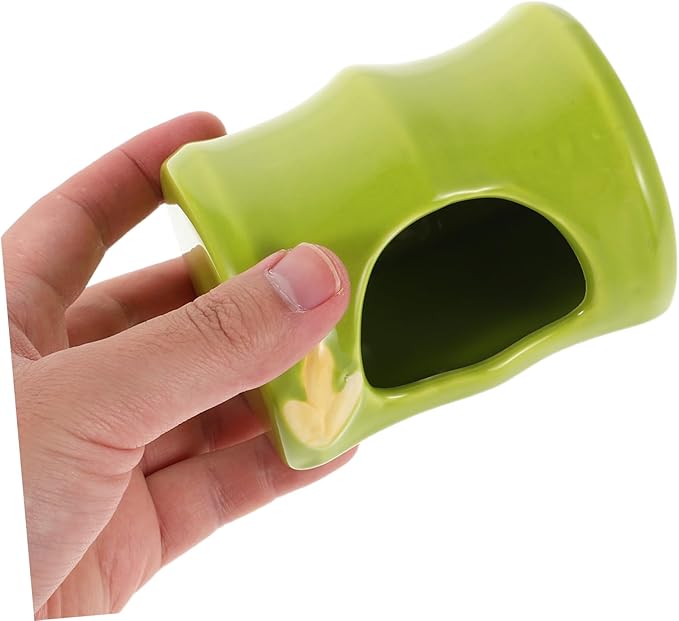 BESPORTBLE Ceramic Hamster Hideout: Bamboo Shaped Habitat Cage Accessories House Hide Hut for Mouse Mice Rat Summer Small Animals Pet Hideaway