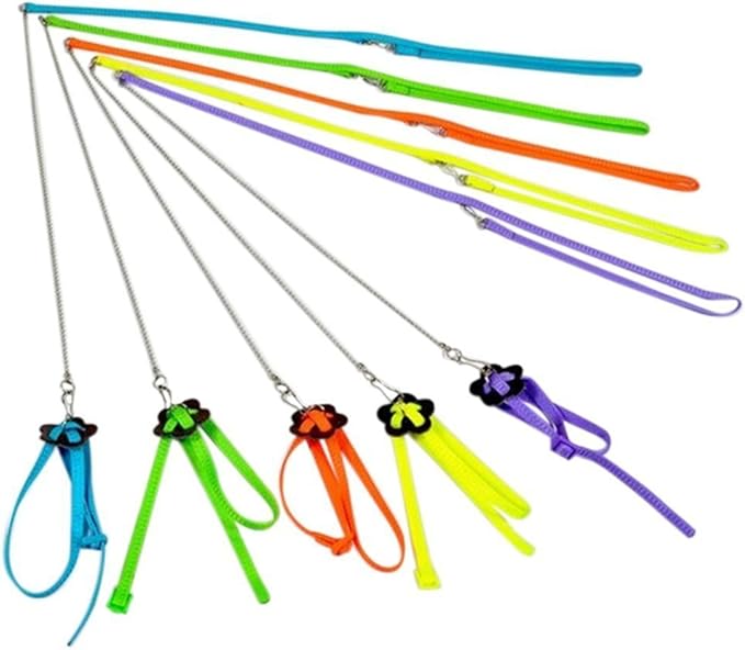 Hypeety Beauty Parrot Adjustable Bird Harness and Leash Outdoor Flying Anti-bite for Bird Parrot African Grey Cockatoo Macaw Ringneck Parakeet Cockatiel Small Size Birds