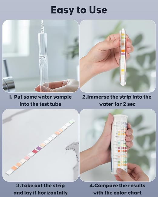Pawfly 21 in 1 Drinking Water Test Kit, 125 Strips for Tap Water Well Swimming Pool Aquarium Spa, Home Water Quality Test Strips for pH Hardness Chlorine Lead Iron Copper Nitrate Fluoride & More