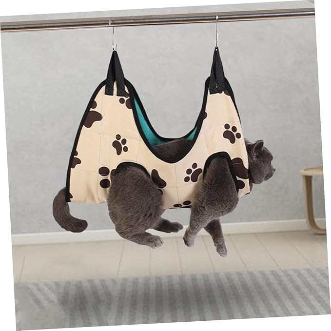 Homoyoyo Cat Grooming Hammock Wear-Resistant Pet Sling for Nail Trimming Machine Washable Cat Bed for Easy Grooming and Stress Relief