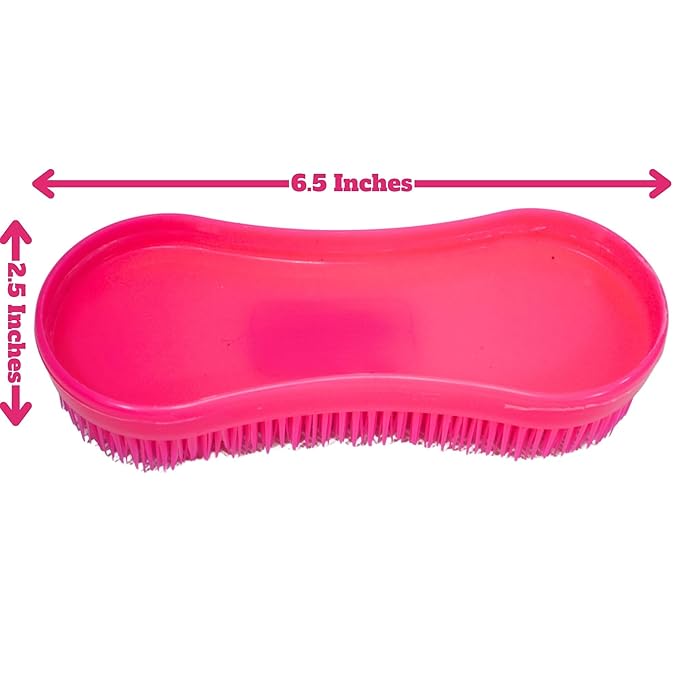 Intrepid International Magic Horse Brush, for Horse Grooming Kit w/Durable Plastic Bristles, Horse Brushes for Grooming, Dark Pink