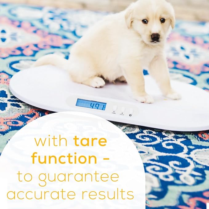 Beurer BY90 Baby Scale, Pet Scale, Digital, with Measuring Tape, tracking weight with App | For: Infant, Newborn, Toddler /Puppy, Cat - Animals | LCD Display, weighs Lbs/Kg/Oz Highly accurate